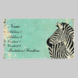 Vintage Zebra Blue Business Card/Tags business cards
