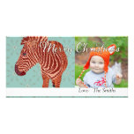 Vintage Zebra Christmas Photo Card
