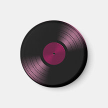 Vinyl Record Album in Pink Refrigerator Magnets