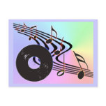 Vinyl Record and Notes Postcard