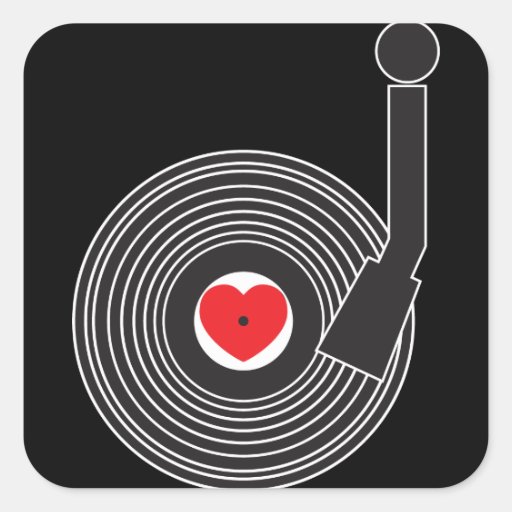 Vinyl Record Square Sticker Zazzle