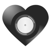 Vinyl Record Heart Stickers