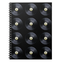 Vinyl retro music grad spiral notebooks
