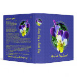 Viola Wildflower Earth Day Journal Album 1.5 inch  3 Ring Binder