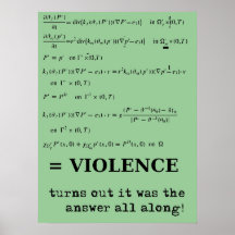 Violence Is The Answer Funny Print Poster Sign
