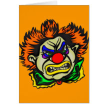 Violent Evil Clown Greeting Card