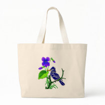 Violet and Blue Jay Canvas Bag