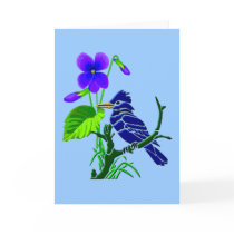 Violet and Blue Jay Greeting Card