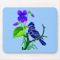 Violet and Blue Jay Mouse Pads