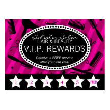 Violet & Black Salon Loyalty Business Card Template