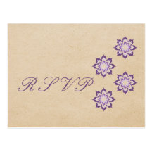 Violet Daring Floral Blooms RSVP Postcard