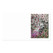 Violet in Flowers – White Westie in Blossoms Business Card Template