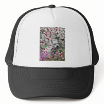 Violet in Flowers – White Westie in Blossoms Mesh Hats