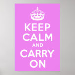 Violet Keep Calm and Carry On Posters