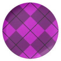 Violet Purple Argyle plates