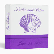Violet Shell Wedding Planner 3 Ring Binders