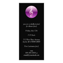 Violet Treble Clef Button Invitations