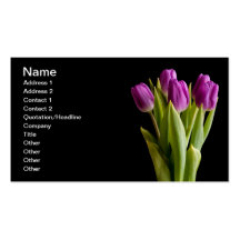 Violet tulips business card template