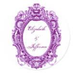 Violet Vintage Frame Monogrammed Stickers