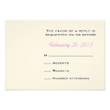 Violet Wreath Monogrammed Wedding Reply Cards Announcements