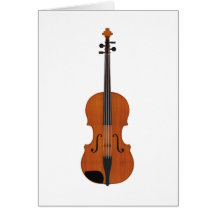 Violin 3D Model: Traditional Wood Finish Greeting Card
