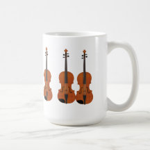 Violin 3D Model: Traditional Wood Finish Mugs