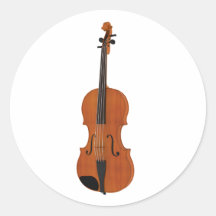 Violin 3D Model: Traditional Wood Finish Sticker