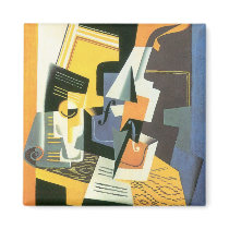 Violin and Glass by Juan Gris, Vintage Cubism Fridge Magnets