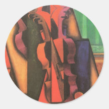 Violin and Guitar by Juan Gris, Vintage Cubism Sticker