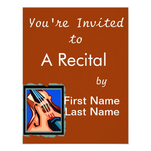 Violin close up graphic blue background abstract invitation