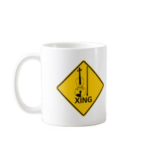 Violin Crossing Highway Sign Coffee Mug