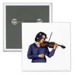 Violin female player blue shirt pin