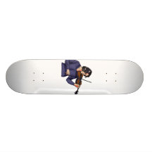 Violin female player blue shirt skate deck