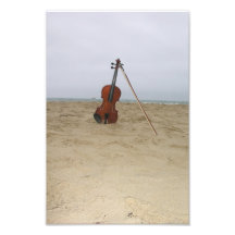 Violin on beach photo