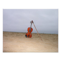Violin on beach photo art
