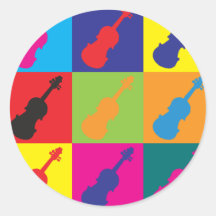 Violin Pop Art Stickers