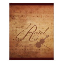 Violin Recital Antique Sheet Music Personalized Custom Invite