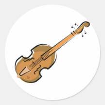violin round sticker