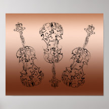 Violin Scrawl Trio Print