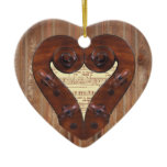 Violin Scroll Heart Pendant Ornament