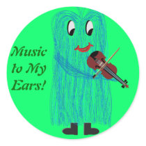 Violin & Viola - Get a Warm Fuzzy Feeling Round Sticker