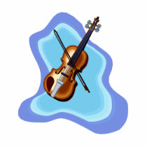 Violin with Blue background graphic image Acrylic Cut Outs