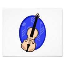 Violin With Blue Notes Background Photograph