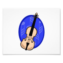Violin With Blue Notes Background Photograph