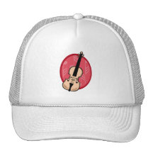 Violin With Pink Notes Background Mesh Hats
