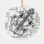 violin word cloud ornament