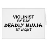 Violinist Deadly Ninja by Night Greeting Card