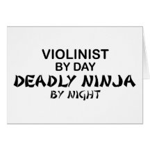 Violinist Deadly Ninja by Night Greeting Card