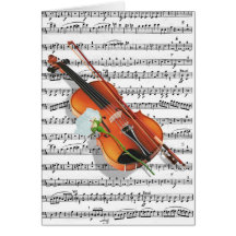 Violins and Roses Greeting Cards