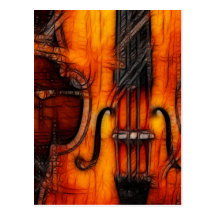 Violon artistique carte postale